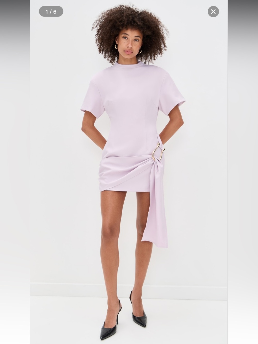Lioness Lilac Mini Dress with Gold Ring Detail